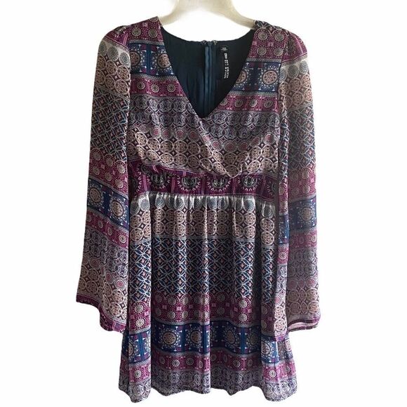 Design Lab Long Sleeve fit and flare Mini Dress - Picture 1 of 7